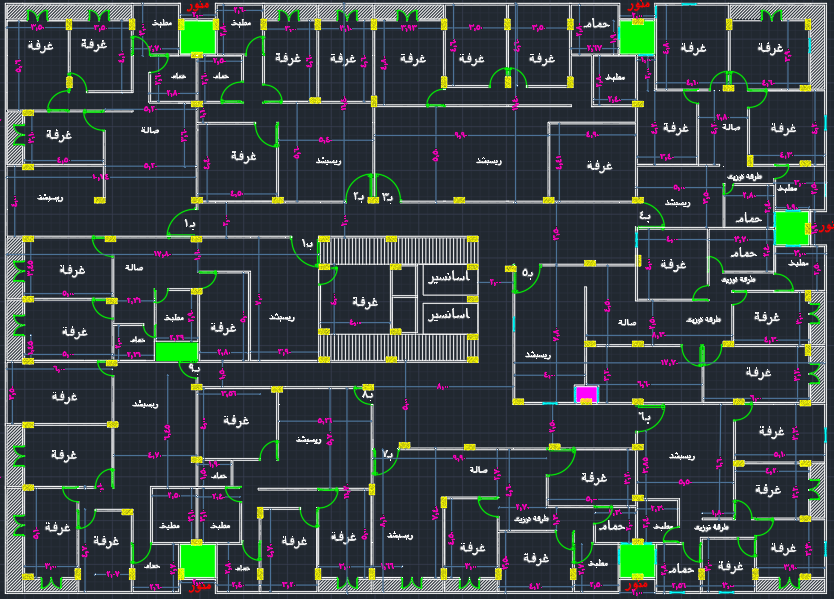 تصميم عمارة 1400 متر